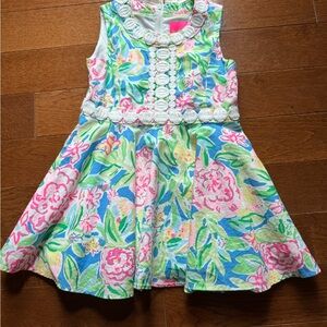 Lilly Pulitzer Girls Idala Cotton Dress Multi Grove Garden